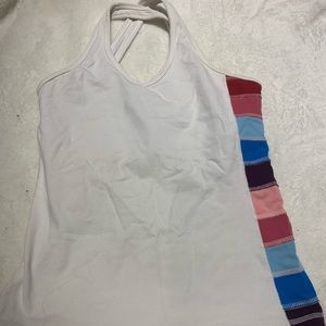 lululemon athletica Tops - Rare Lululemon tank Size 4 white w/ color stripe lululemon athletica Tops - Rare Lululemon tank Size 4 white w/ color stripe